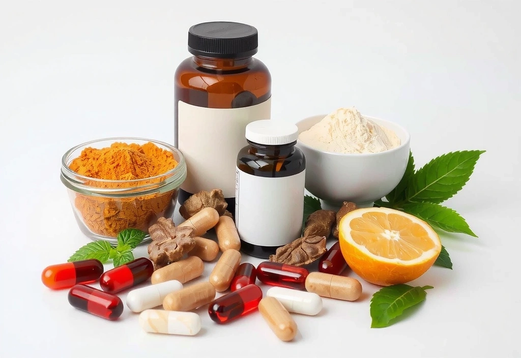 Suplimente alimentare aranjate într-un mod atractiv